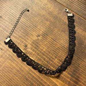 Black choker adjustable necklace